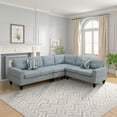 thumbnail image 2 of MAYEERTY Grey Massa Flannel 4-Piece Couch Living Room Sofa Set, 2 of 5