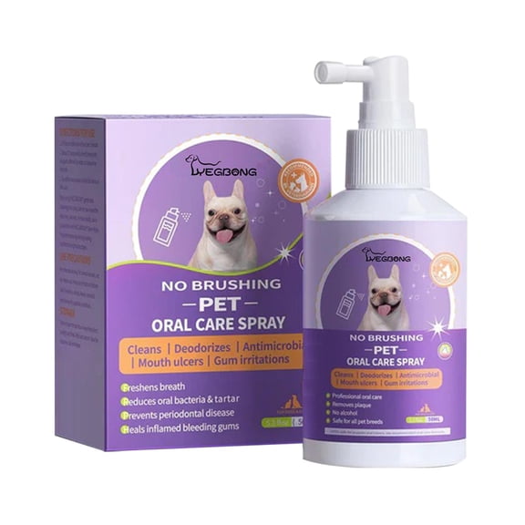 Yegbong Pet Teeth Cleaning Spray for Dogs & Cats - Oral Care with Tea Tree & Mint Extract, Fights Plaque, Tartar & Bad Breath