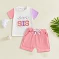 thumbnail image 2 of UngA Toddler Baby Girl Boy Summer Clothes Big/Little Sister Brother Matching Outfits T Shirt Shorts Set (Red,6-12 Months), 2 of 4