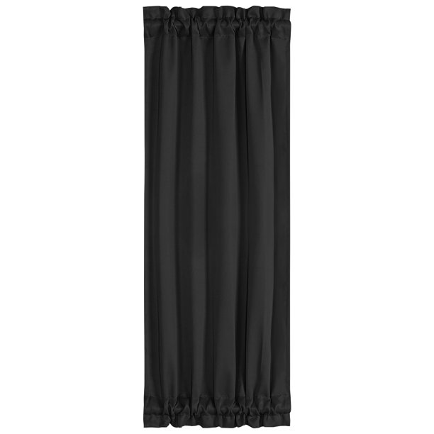 Unique Bargains Soild Window French Door Curtain Panel Black 25" x 72