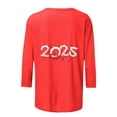 thumbnail image 4 of Awdenio Spring Winter Hoodie for Women Fashion 2025 Happy New Year Print Crewneck 3/4 Sleeve Loose Sweatshirt Capless Tops, 4 of 5