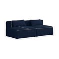 thumbnail image 3 of Meridian Furniture Cube Navy Durable Linen Modular Sofa, 3 of 7