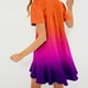 thumbnail image 1 of WILLBEST Vestidos para Mujer Verano Vestido Casual de Mujer Manga Corta Dobladillo Acampanado Vacaciones Uso Diario Básico Degradado Verano Primavera Otoño Atuendo Grande​​, 1 of 3