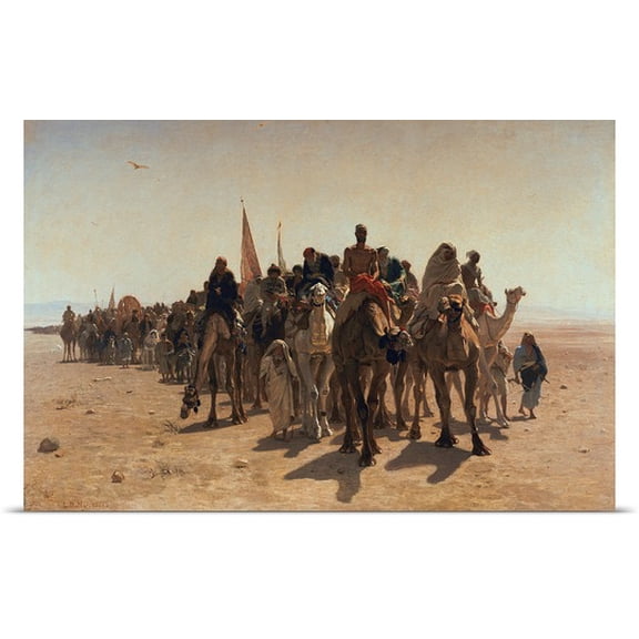 Great BIG Canvas Poster Print entitled Pilgrims Going to Mecca, 1861 (oil on canvas)