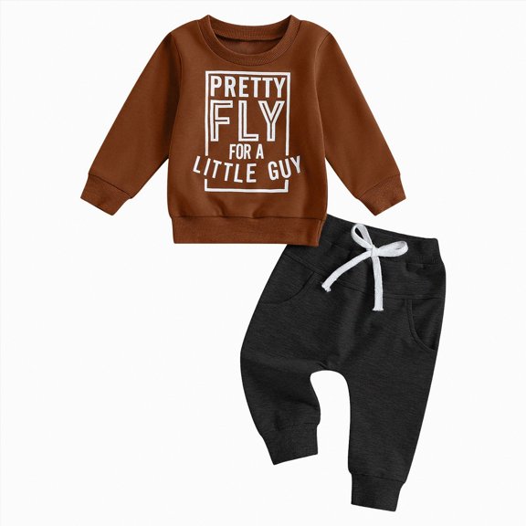 Kaprioy Baby Boy Clothes Fall 6 12 18 24 Months Football Long Sleeve Pullover Tops & Pant Sets Toddler Winter Outfits