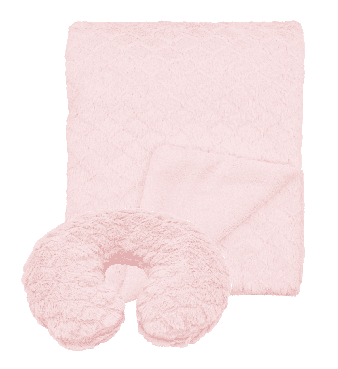 Pink Baby Blanket with Travel Pillow