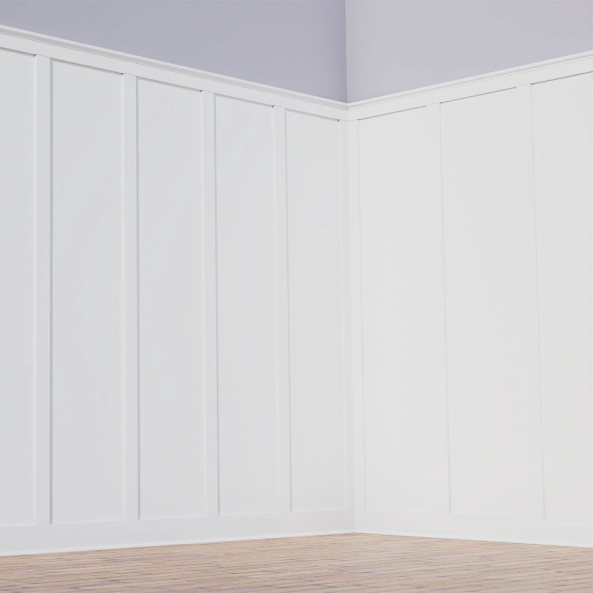 104" Height with 20" Wide Adjustable Wall Panels, Deluxe Shaker 8' PVC Wainscoting Kit, (for heights up to 104"H)