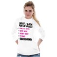 thumbnail image 4 of Cute What Look In Guys Dachshund Dog Women's Long Sleeve T Shirt Brisco Brands L, 4 of 6