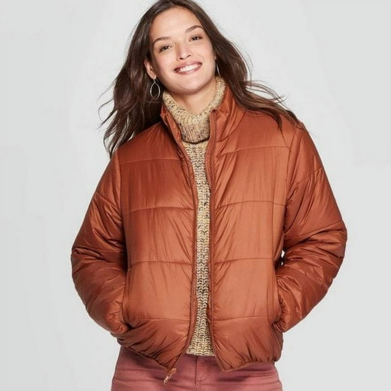 Universal Thread Women's Plus Size Puffer Jacket, Rust Brown Universal Thread Women's Plus Size Puffer Jacket, Rust Brown