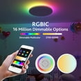 thumbnail image 3 of LED Ceiling Light 30W 2700LM Round Flat Panel Light WiFi BT RGBIC/CCT/RGB 2700K-6500K Dimmable Color Changing Light Fixture App Control with 2.4G Remote Control for Home Bedroom Closet Room, 3 of 5