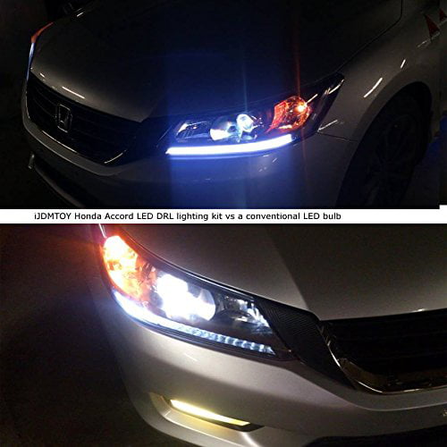 iJDMTOY (2) Even Illuminating LED Daytime Running Lights Retrofit Assembly For 2013-2015 Honda Accord Sedan - Walmart.com