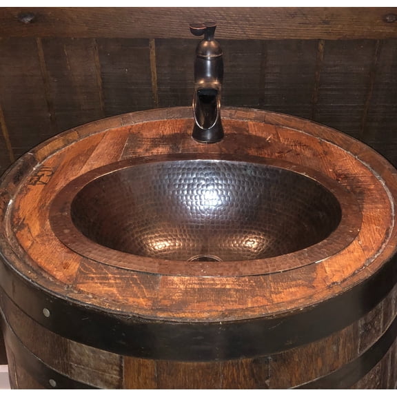 16" Oval Copper Bathroom Perfect for Limited Space