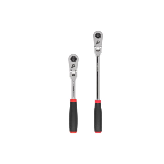 TEKTON 1/2 Inch Drive Flex Head Quick-Release Comfort Grip Ratchet Set, 2-Piece (10-1/2, 14 in.) | SRH92302
