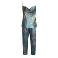 thumbnail image 4 of Yuncity Women'S Pajamas Silk Satin 2 Piece Summer Sleeveless Cami Top And Pants Pjs Sleepwear Loungewear Nightwear,Size S-Xl Green, 4 of 4