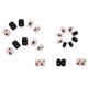 thumbnail image 1 of 24 Uds. Uñas postizas de estrellas negras, estilo dulce para niñas, uñas cortas a presión, uñas terminadas usables, 1 of 4
