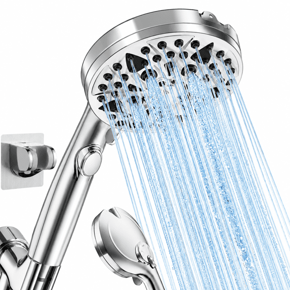 NIUTA® Shower Head with Handheld, 9-Mode High Pressure Shower Head with Hose, Handheld Shower Head with ON/OFF Switch, Detachable Shower Head, Anti-Clog Nozzles, Stainless Steel Hose & Wall Bracket