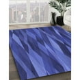 thumbnail image 3 of Ahgly Company Machine Washable Indoor Square Transitional Sapphire Blue Area Rugs, 8' Square, 3 of 7