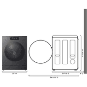 LG WM9901HBA 5.8 cu. ft. Mega Capacity Smart Front Load Washer with Built-In Intelligence, TurboWash, ezDispense, Touch Control, Brushed Black Steel
