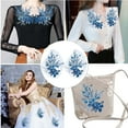 thumbnail image 5 of 2Pcs 14 Inch 3D Flower Embroidery Lace Applique Sequins Embroidered Trim Appliques Floral Sewing Patches Rhinestones Fabric Craft Decoration, 5 of 9