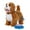 Brown And White, variant on Bottone Electric Golden Retriever Dog Toy Interactive Talking Tongue Out on Leash for Kids