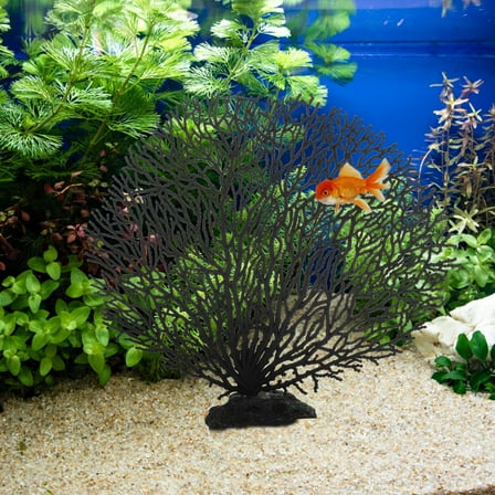 STOBOK Black Aquarium Coral Decor Safe Artificial Plant for Fish Tank Decoration