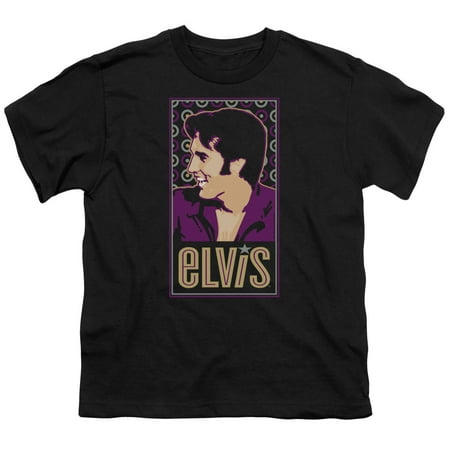 Trevco ELV601-YT-4 Elvis Presley & Elvis is Youth 18-1 Short Sleeve T-Shirt Black - Extra Large