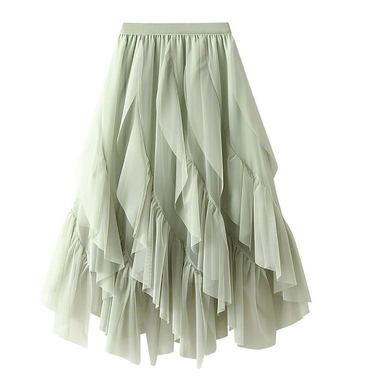 Layered top asymmetrical skirt