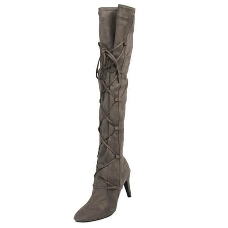 

TAIAOJING Women s Over The Knee Boots Heels Pointed Over Solid Color Shoes Thin High Knee Boots The Boots Zapatillas