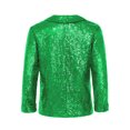 thumbnail image 2 of TTAO Kids Christmas Sequins Sport Blazer Long Sleeve Lapel Suit Jacket Xmas Holiday Outerwear Coat Green 12, 2 of 3