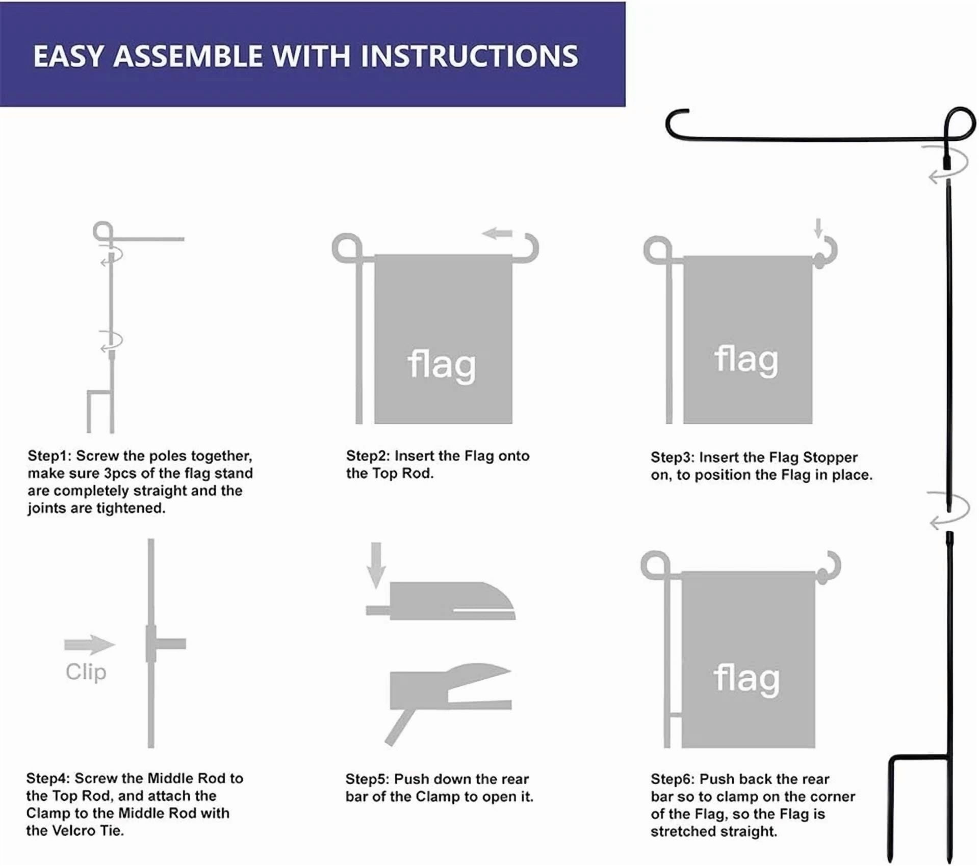 PURELY- Garden Flag Holder Stand,Premium Yard Flag Holder Weather-Proof Metal