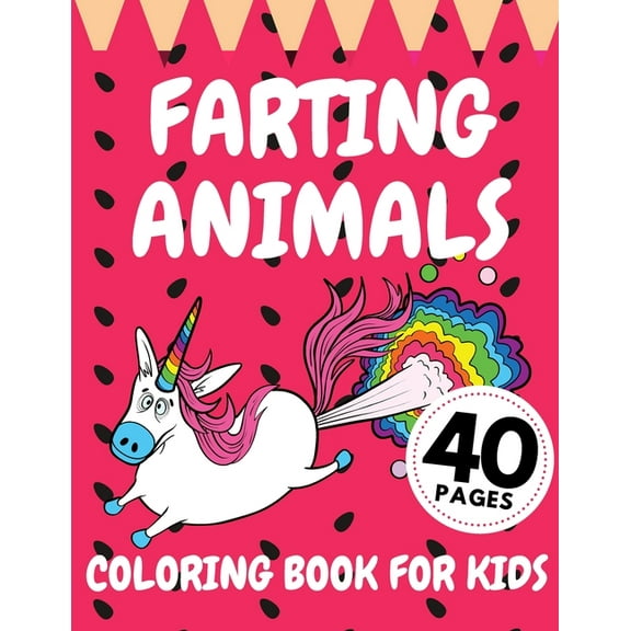 Farting Animals Coloring Book For Kids: Funny Animal Farts Relaxation Children Fun Lovers, (Paperback)