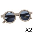 thumbnail image 1 of 2xretro Niños Gafas De Sol Lindo Niño Redondo Gafas Para Niño Infantil Playa Marrón, 1 of 6