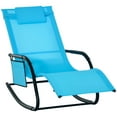thumbnail image 1 of Outsunny Patio Rocking Chair with Mesh Fabric, Blue, 1 of 10