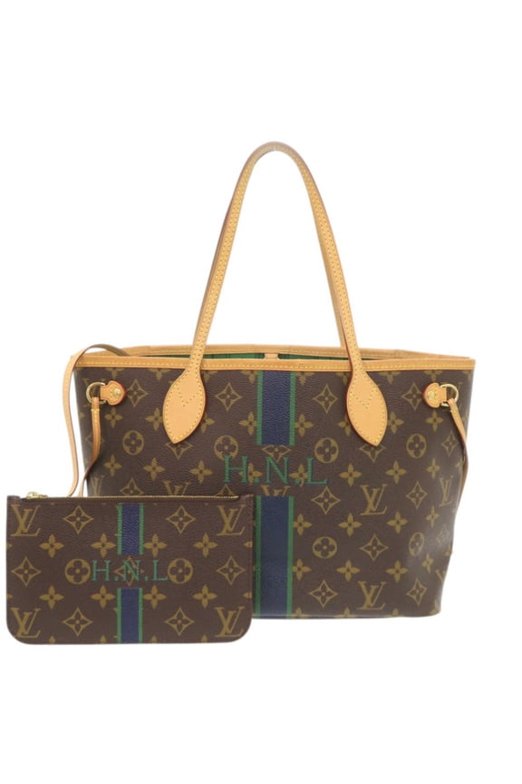 Pre-Owned Louis Vuitton Neverfull PM Handbag with Pouch, Monogram Green Tote Bag LV 0934 LOUIS...