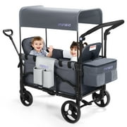 Minikid Baby Stroller Wagon With Canopy,Organizer,Adjustable Handle & Pull Bar for Infants and Toddlers,Gray