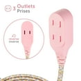 thumbnail image 2 of Globe Electric 9-ft Metallic Pink Fabric Extension Cord, 2 of 5