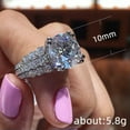 thumbnail image 2 of EOEMY Fashion Round Cubic Zircon Women Wedding Party 925 Silver Filled Ring Sz 6-10-10, 2 of 5