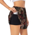 thumbnail image 3 of Lsque Hearts and French Bulldog Printed Women's Running Shorts with Liner Pockets,Elastic Quick Dry Workout Athletic Gym Yoga Shorts,Womens High Waist Shorts-Large, 3 of 9