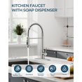 thumbnail image 3 of Kitchen Faucet with Pull Down Sprayer, Brushed Nickel Stainless  Single Handle Classic Spring Commercial Sink Faucet for RV Camper Bar Farmhouse Laundry, 3 of 7