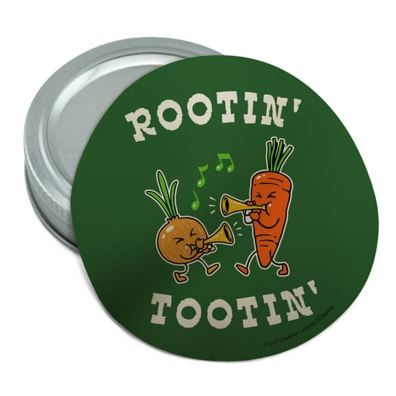 Rootin' Tootin' Root Vegetables Funny Humor Round Rubber Non-Slip Jar Gripper Lid Opener