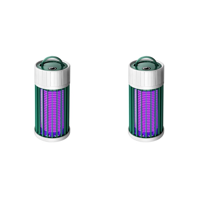 Seitruly Choque eléctrico Lámpara de plagas Jardín Sala de estar Luz de insectos LED Funciona con pilas Camping Senderismo Control Iluminación Verde Type1 NO1