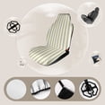 thumbnail image 3 of Aesthetic Green Beige And White Vertical Car Seat Covers Front Seats Universal Fit for Cars SUV Truck Auto Interior Accessories, 3 of 3