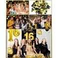 thumbnail image 3 of YANSION 16th Birthday Decorations for Boys Girls, 16th Birthday Balloons Black Gold with 16 Balloons, Triangle Flag Banner, Banner | 16 Year Old Party Supplies Decor, 3 of 7