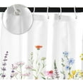 thumbnail image 6 of 72x78 Inches Watercolor Floral Shower Curtain Colorful Wildflower Botanical Leaves Flower Shower Curtains for Bathroom Decor Plant Bathtub Curtain Waterproof Polyester Fabric with Hooks, 6 of 6