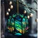 thumbnail image 4 of 2D Circular Christmas Tree Hanging Ornament, Festive Holiday Decor for Home Party, Elegant Round Decorative Accent, Seasonal Celebration Embellishment, Indoor Outdoor Decoration for Xmas, 4 of 5