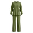 thumbnail image 4 of Xdegoge Womens Casual Two Piece Outfits Crewneck Long Sleeve Tunic Top and Wide Leg Sweatpants Set with Pockets Comfy Relaxed Fit Fall Loungewear Sweatsuits, 4 of 6