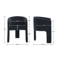 thumbnail image 6 of Guyou Modern Boucle Dining Chairs Set of 4, Barrel Velvet Side Chair with Curved Backrest and Arms, Comfy Dressing Vanity Chairs, Upholstered Kitchen Chairs for Living Room Bedroom Dining Room, Black, 6 of 7