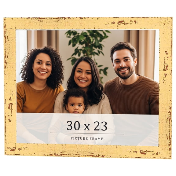 30x23 Frame Yellow Real Wood Picture Frame Width 1.25 inches | Interior Frame Depth 0.5 inches |