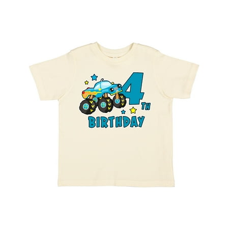 

Inktastic 4th Birthday Monster Truck Gift Toddler Boy Girl T-Shirt