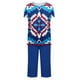 thumbnail image 5 of Sexy Pijama Conjunto para las Mujeres, Cuello Redondo Blusa de Manga Corta Y Pantalones, Traje de Moda Casual, 5 of 9